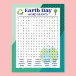 earth day printable word search page