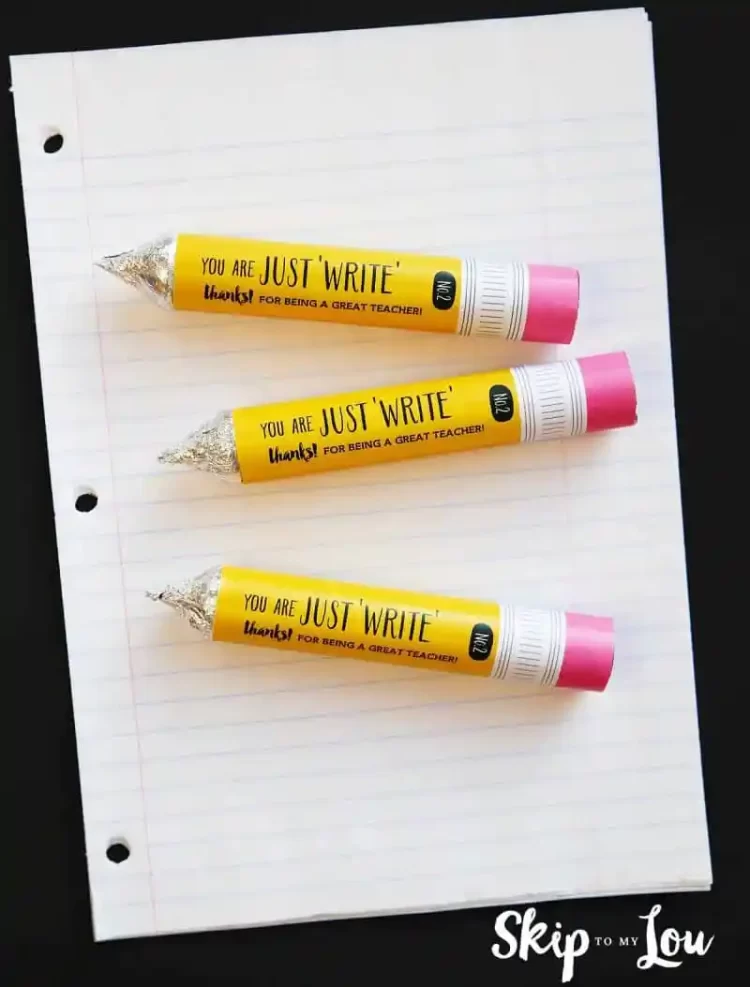 you are just write gift tag on small pencils made from candies