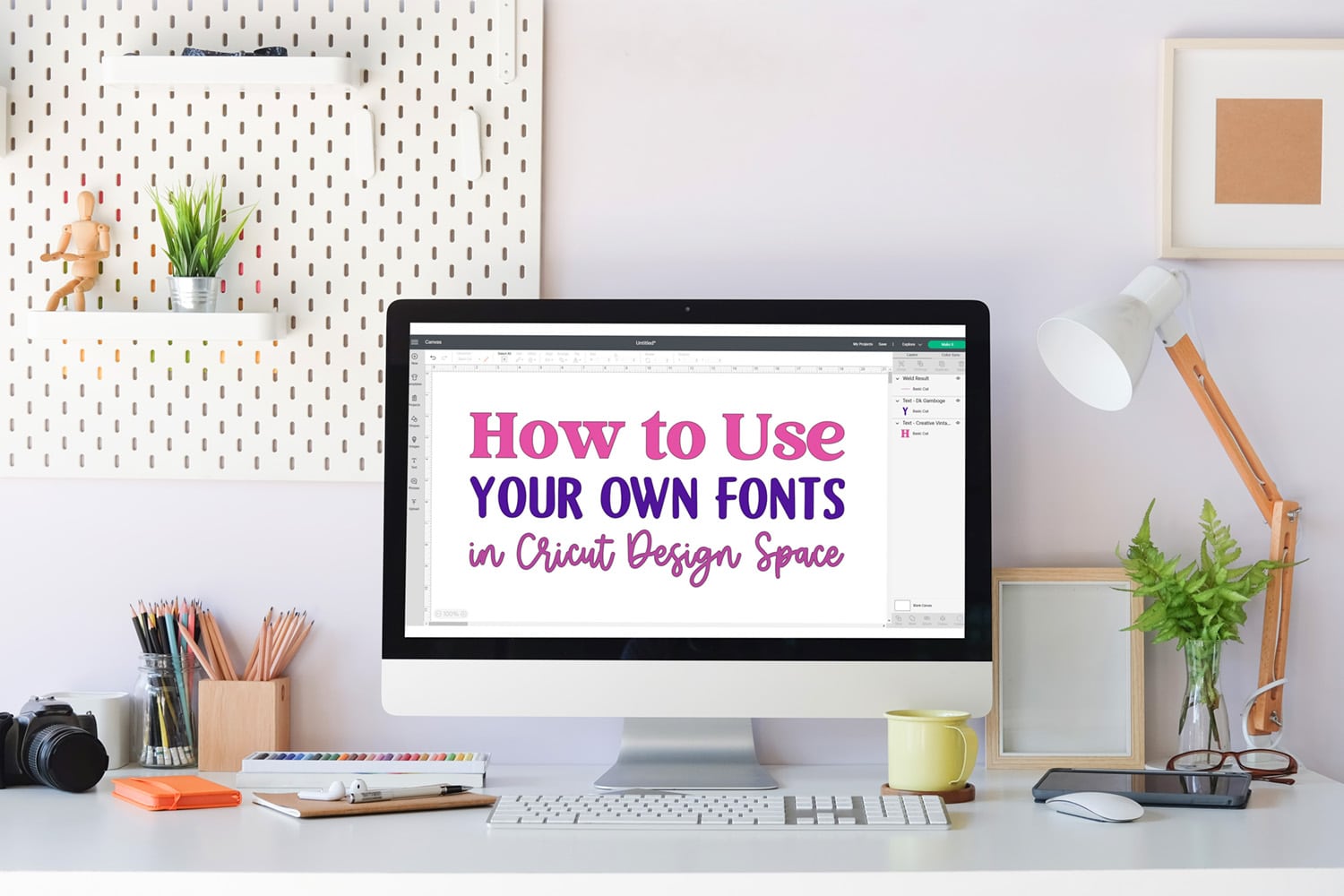 how to use your own fonts in cricut design space on a computer desktop