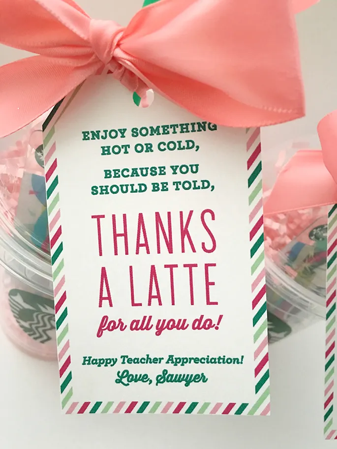 thanks a latte for all you do gift tag