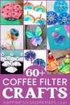 60+ coffee filter crafts pin graphic