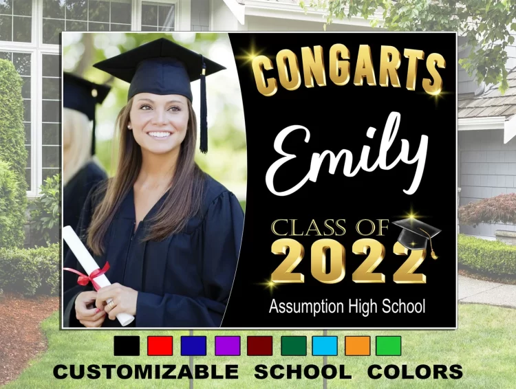 customizable school grad sign 