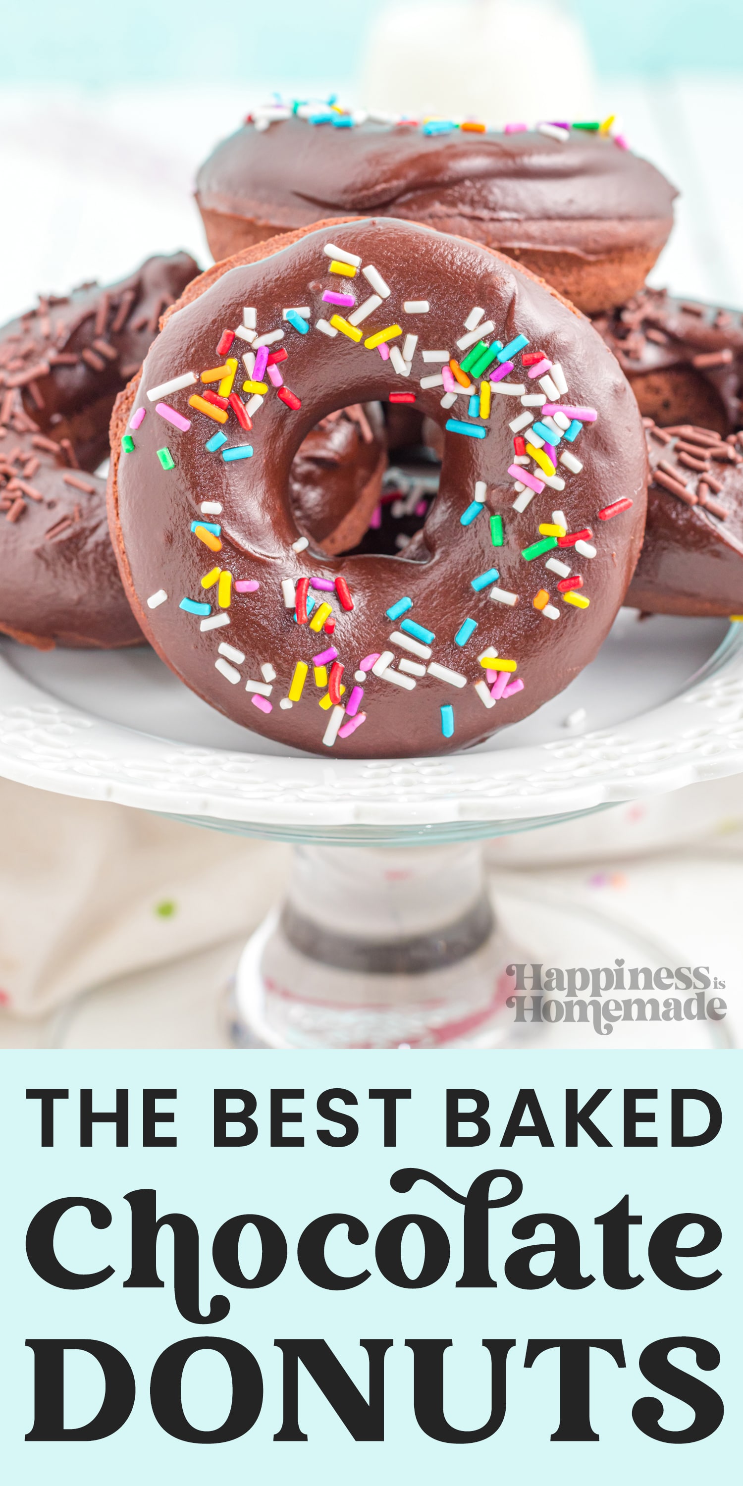 the best baked chocolate donuts pin graphic