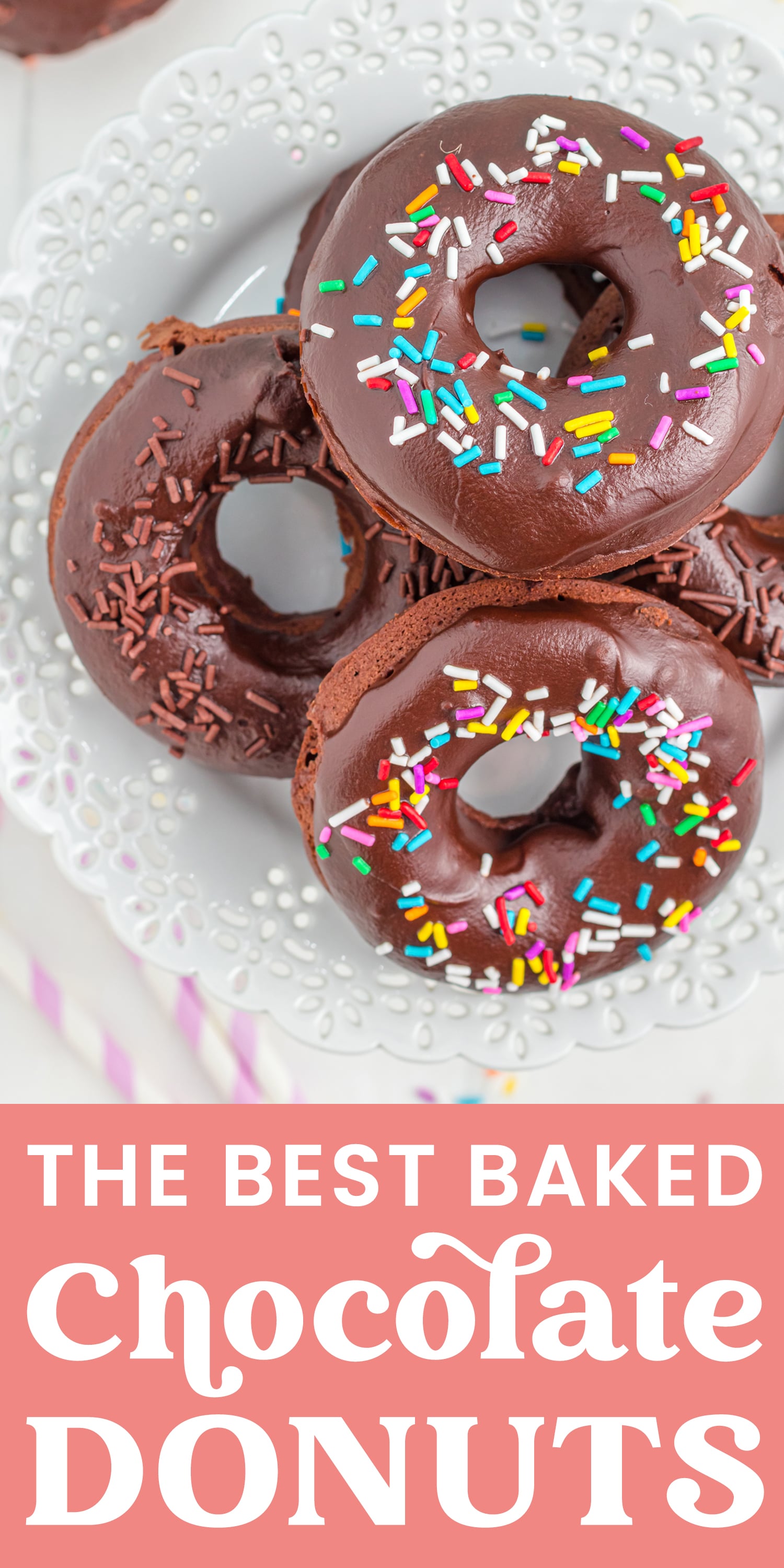 the best baked chocolate donuts pin graphic