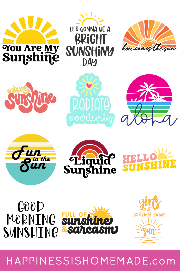 free you are my sunshine svg file + more free sun svgs collage