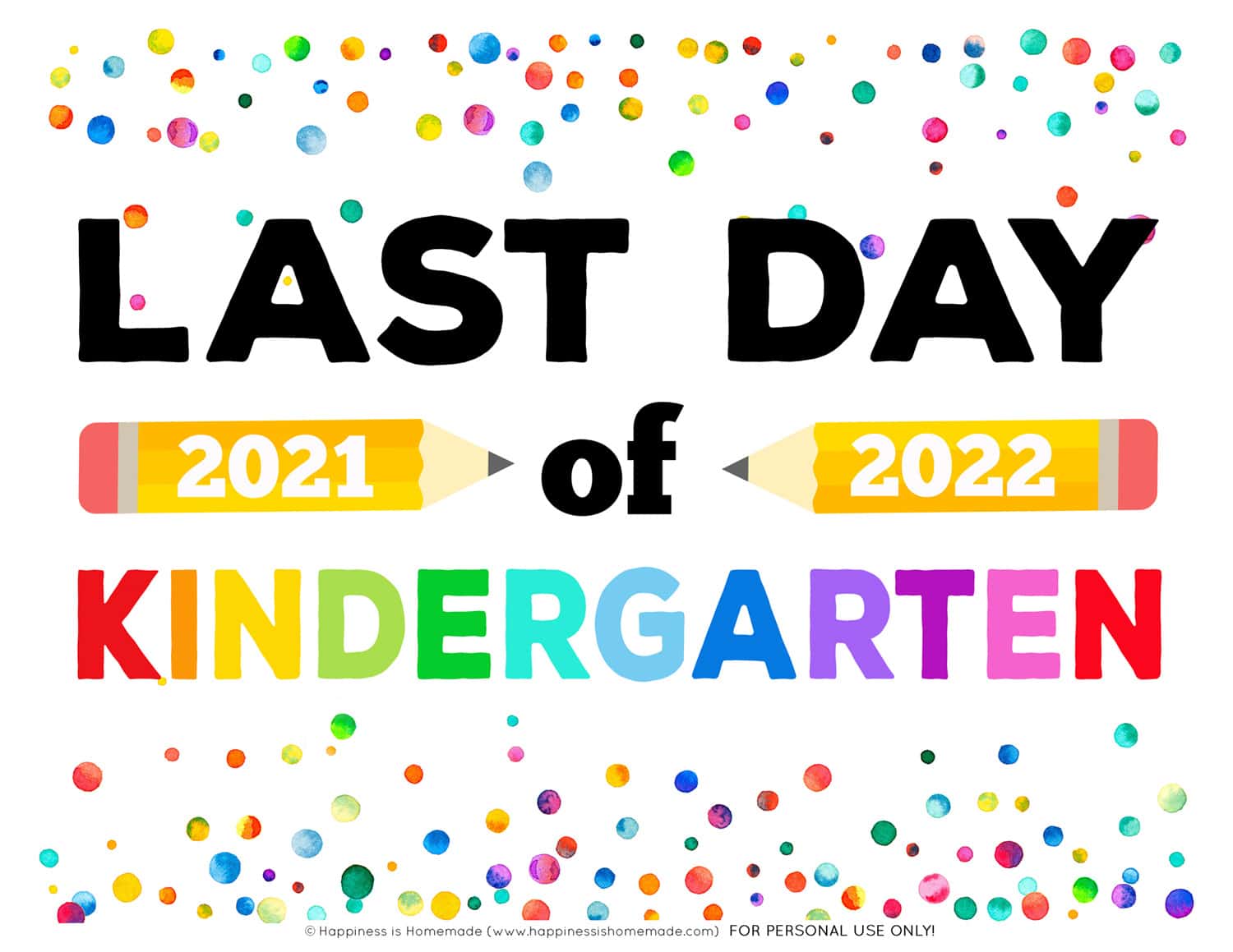 Last Day of Kindergarten Sign 2022 Graphic