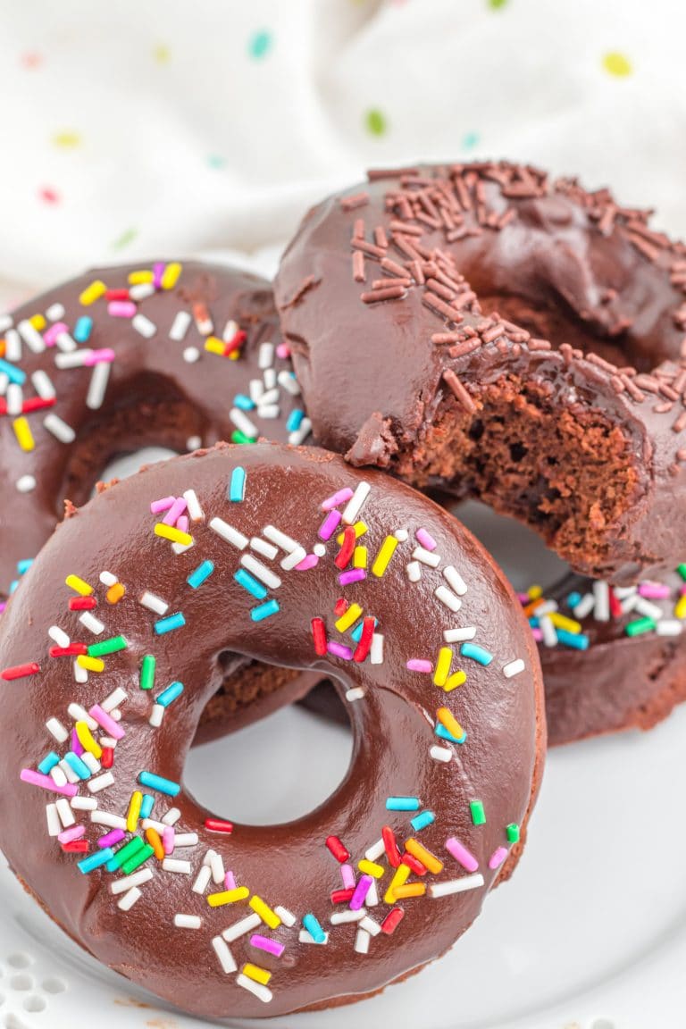Baked Chocolate Donuts with Chocolate Ganache Glaze