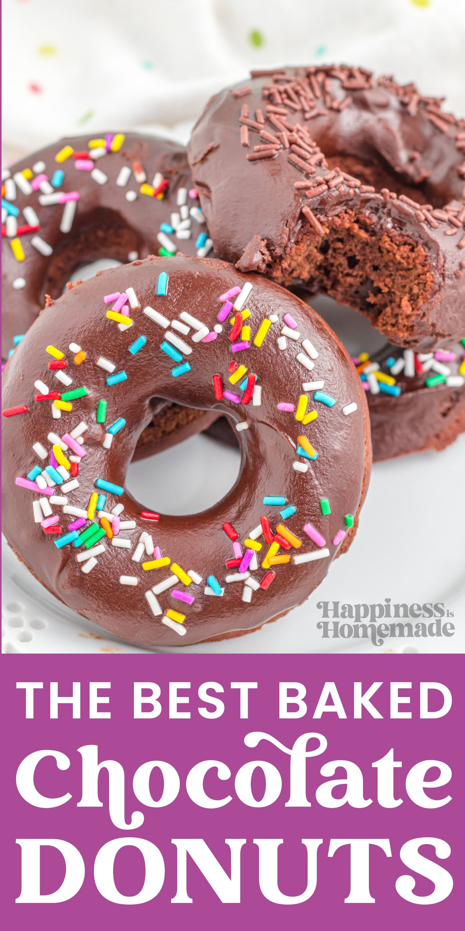 the best baked chocolate donuts pin graphic