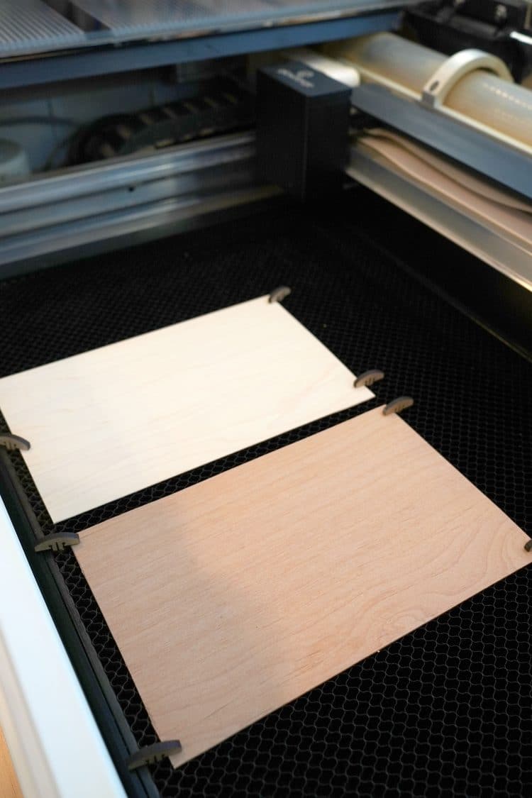 Wood Veneer in Glowforge Machine