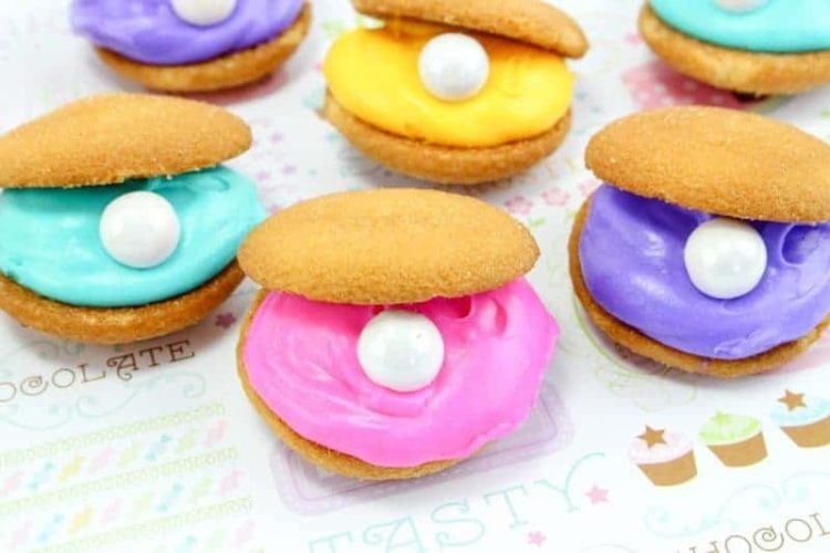 clam shell cookies for mermaid parties 