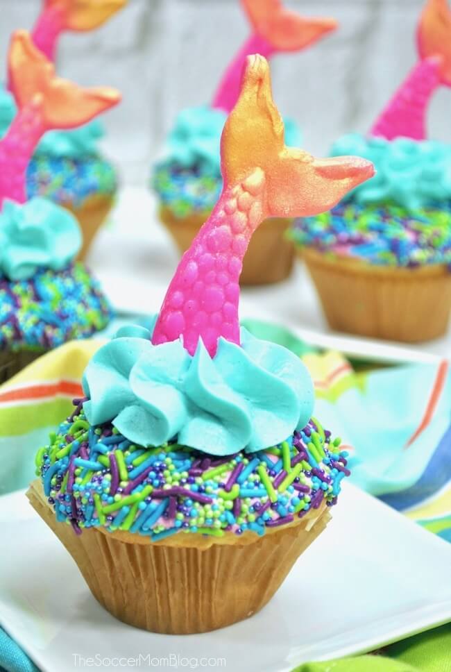 easy diy mermaid cupcakes 