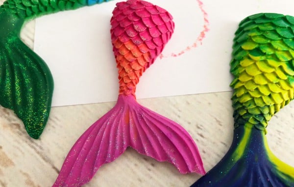 mermaid tail coloring crayons