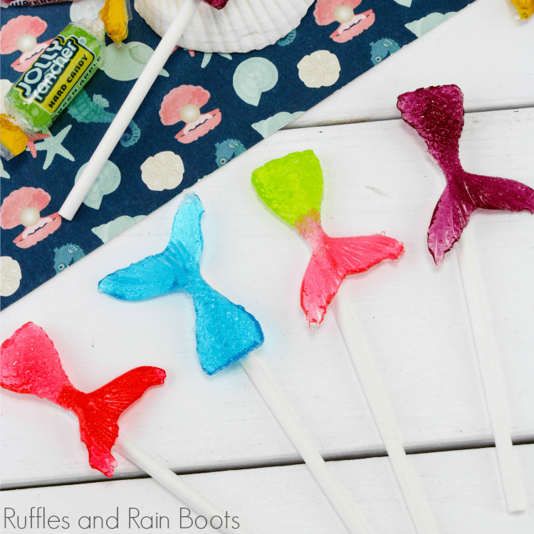 homemade lollipops that look like mermaid tails