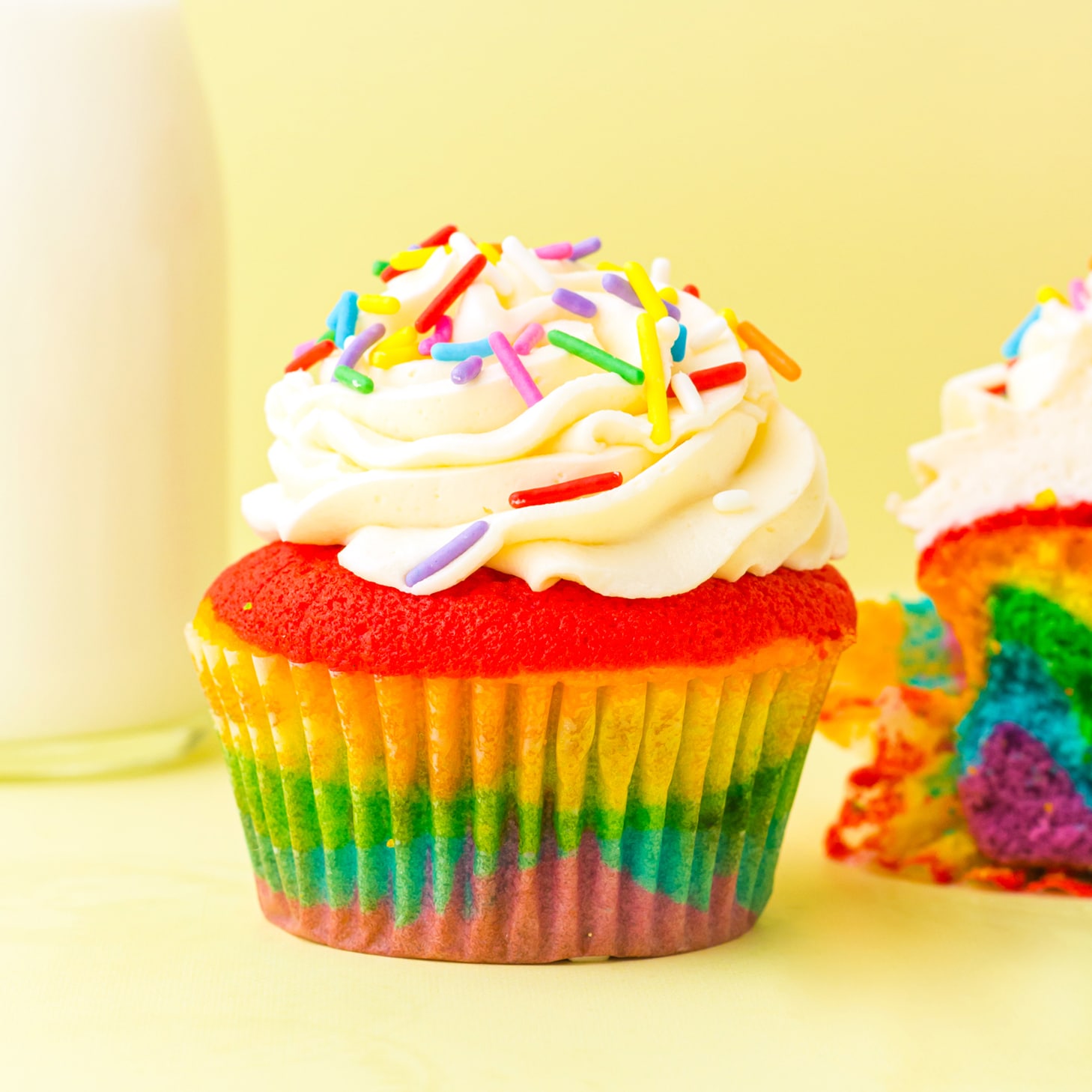 Bright Rainbow Jumbo Cupcake Liners Extra Large Muffin Baking Cups 350