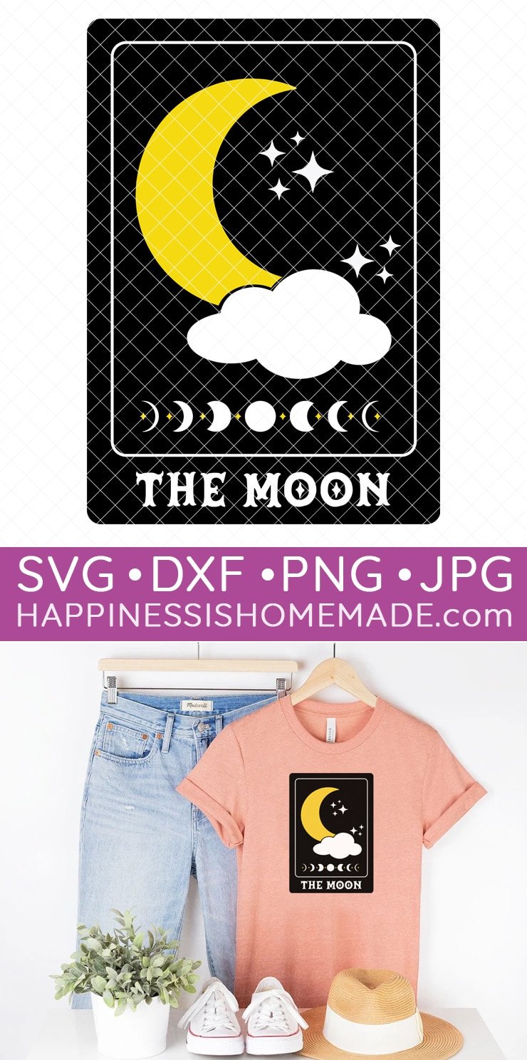 moon tarot card svg file pin graphic