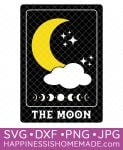 moon tarot card svg file 