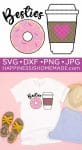 besties donut and coffee svg file pin graphic