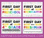 free printable first day of school signs 