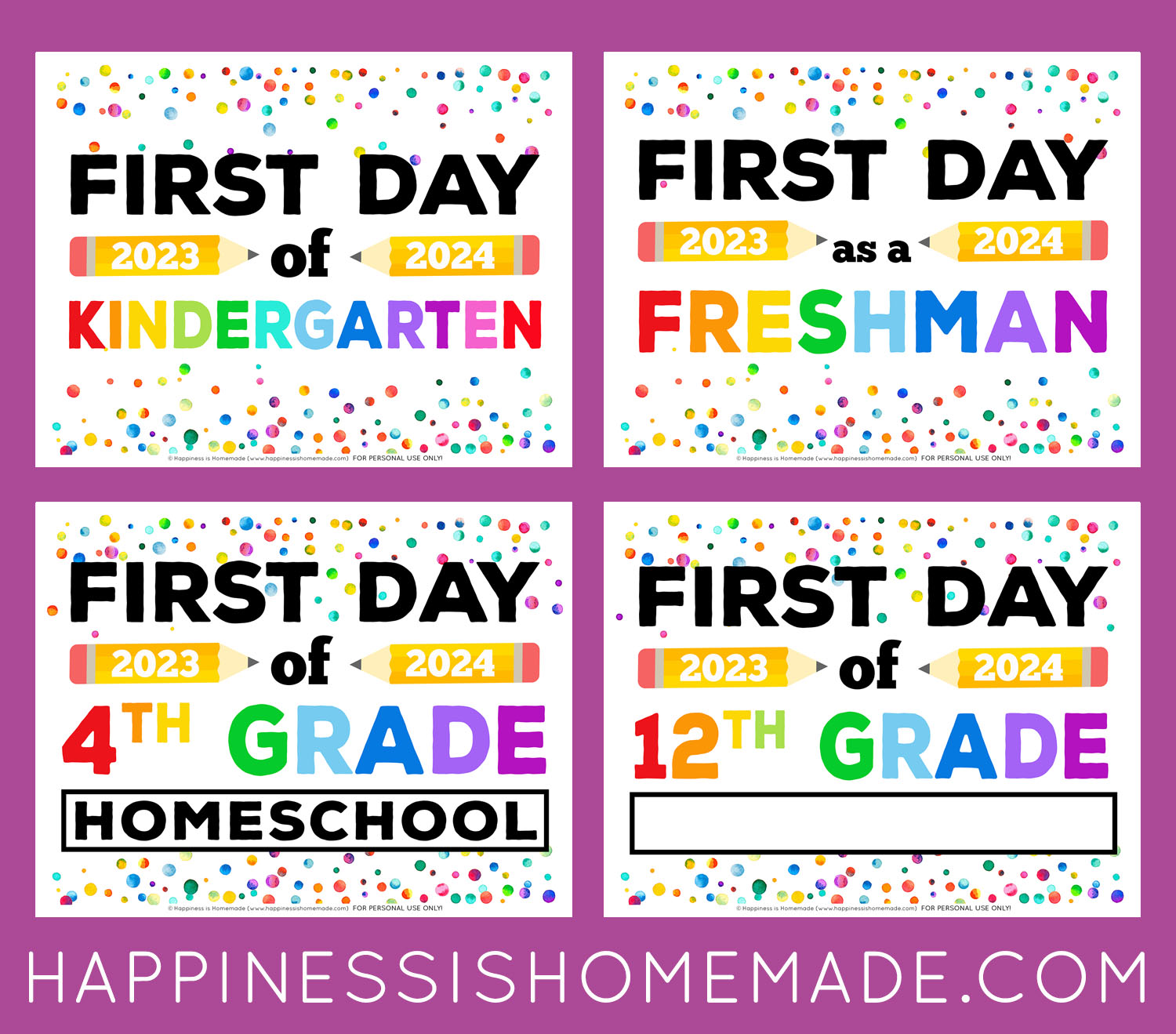 Free Printable First Day of School Signs