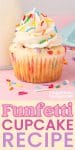 funfetti cupcake recipe pin graphic