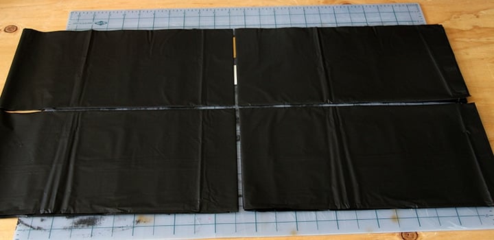 black material laid out on scoreboard