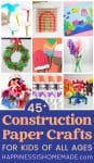 45+ paper crafts for kids of all ages pin graphic
