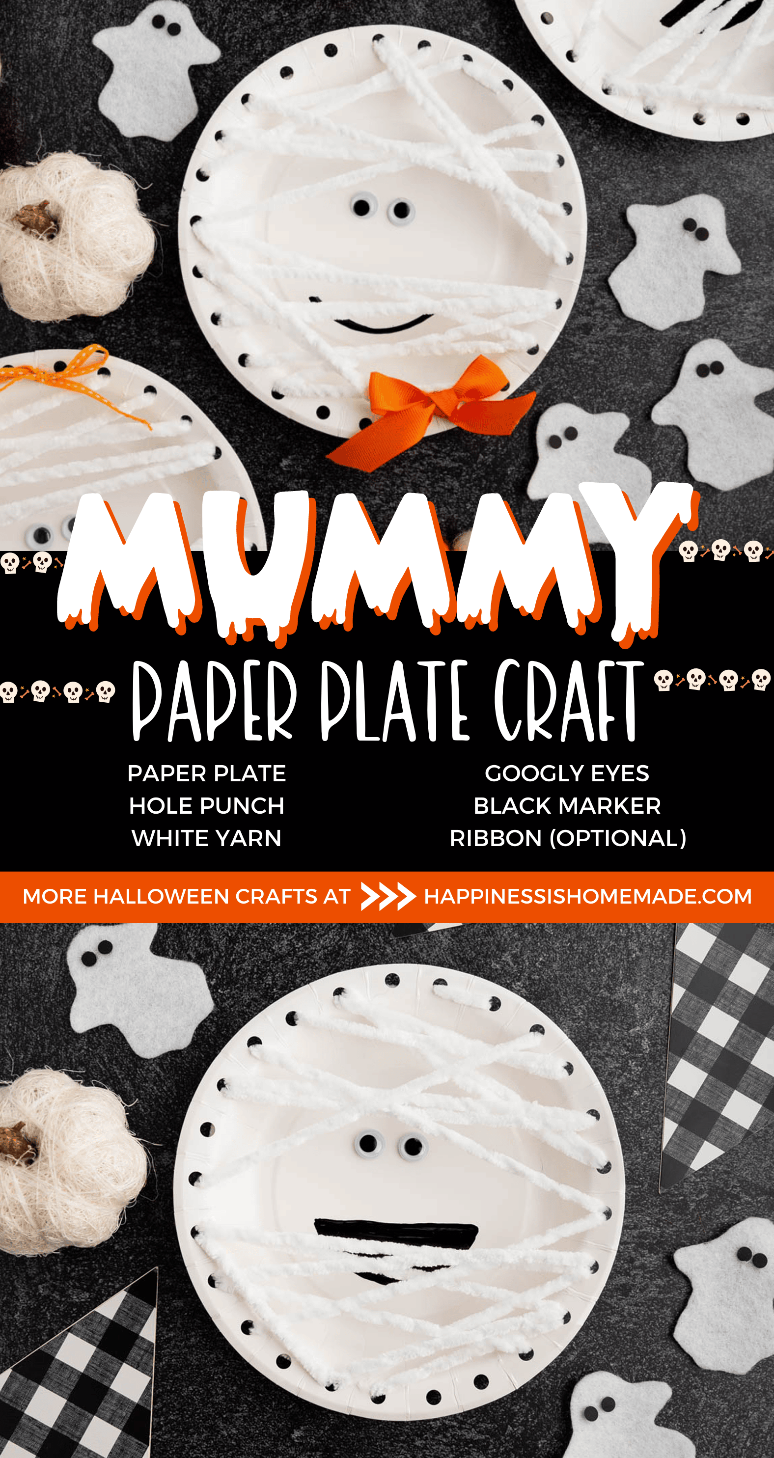 mummy paper plate craft supplies graphic