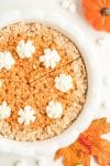 Sliced Thanksgiving Pumpkin Pie Treat in Dish Ready to be Served