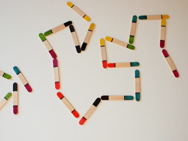 craft sticks made into a game of dominos