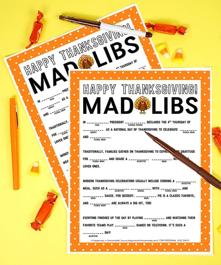 free thanksgiving printable games