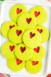 Plate of How the Grinch Stole Christmas sugar cookies