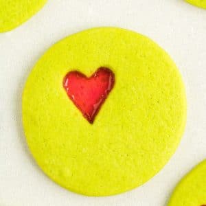 Single Green Grinch Heart Cookie