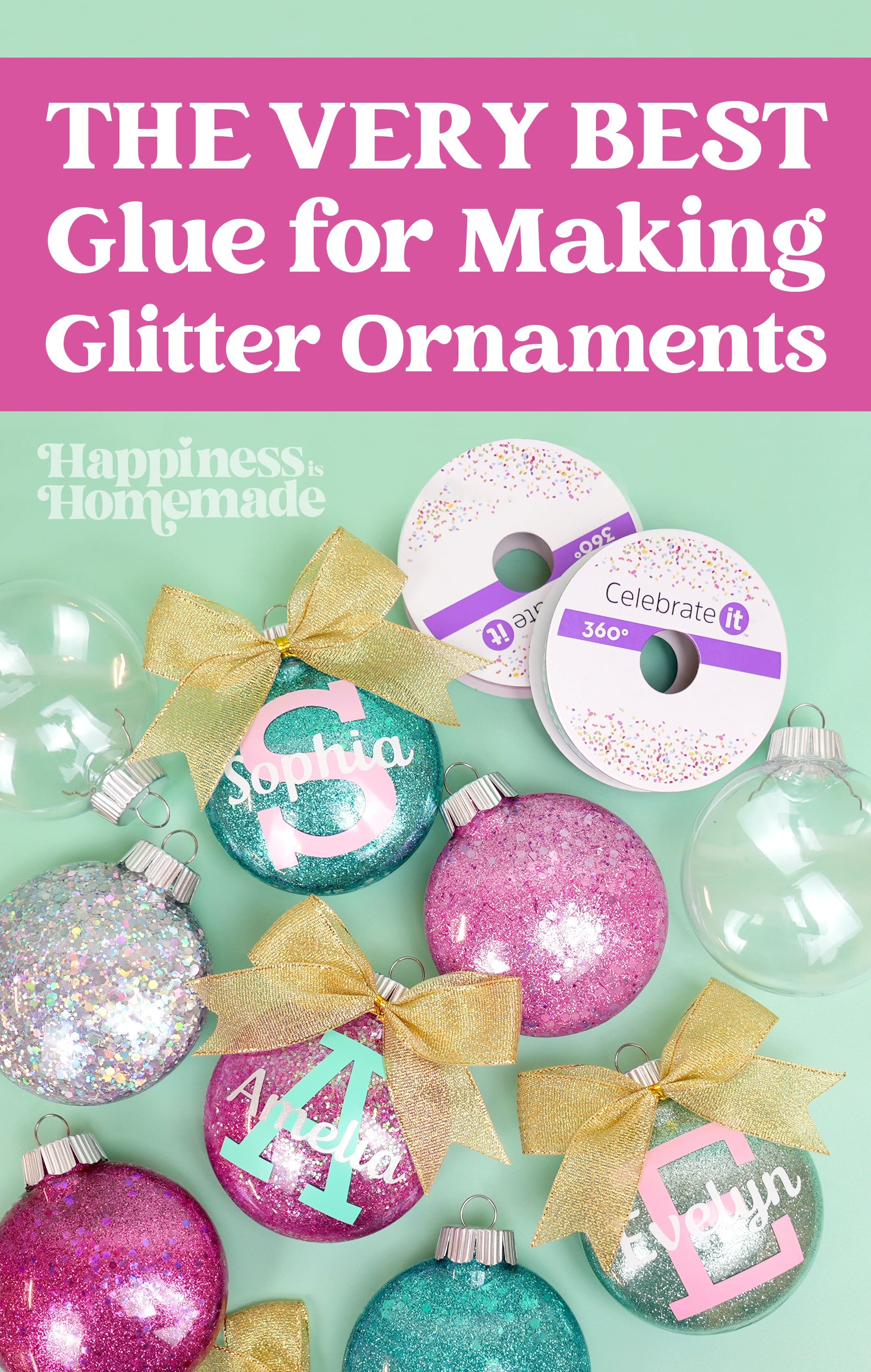 The best glue for making glitter ornaments pin graphic