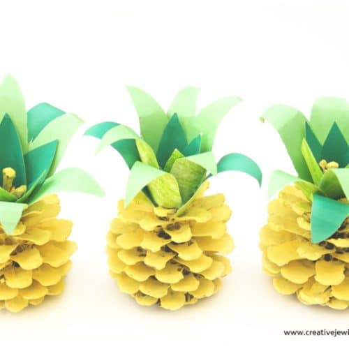 Pineapple pine cone kids craft