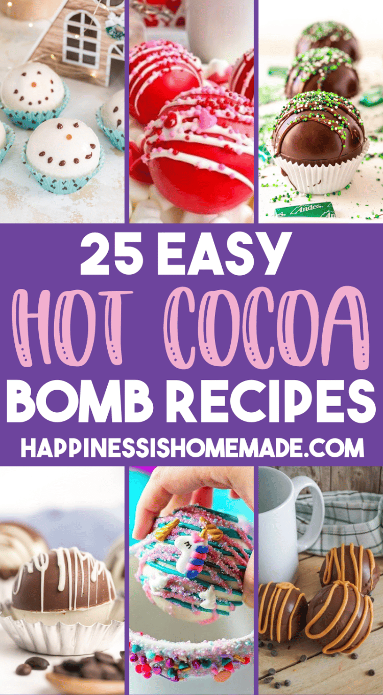 Long Pin graphic of 25 hot cocoa bombs