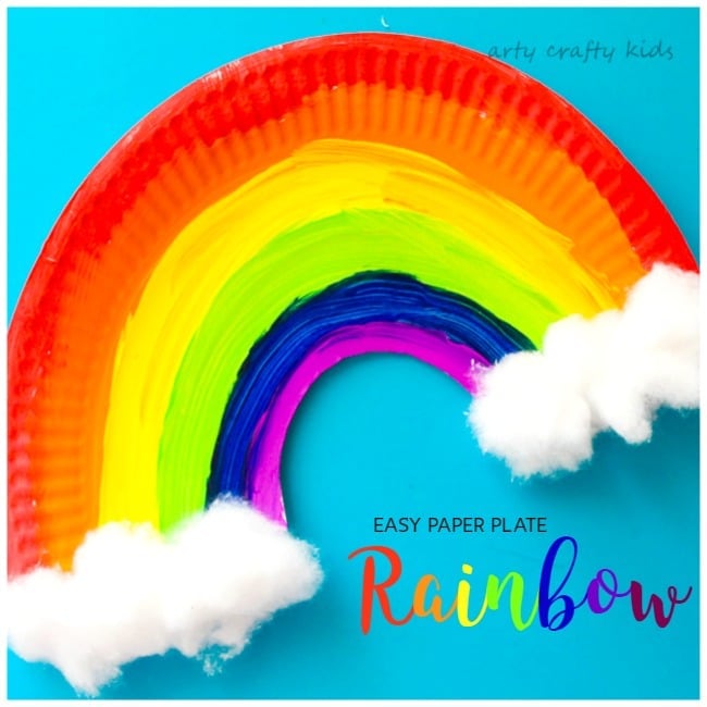easy paper plate rainbow kids craft