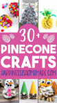 Pin graphic of pine cone crafts