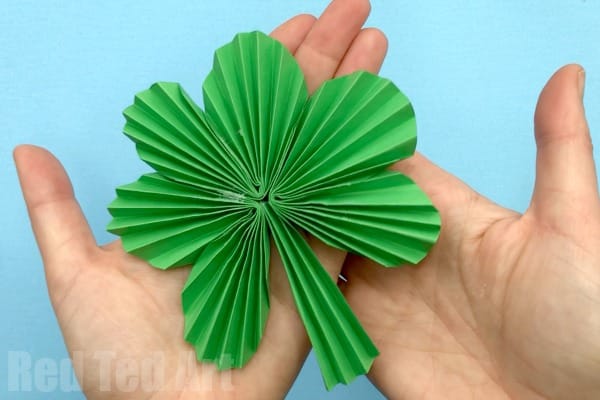 shamrock made from folding paper