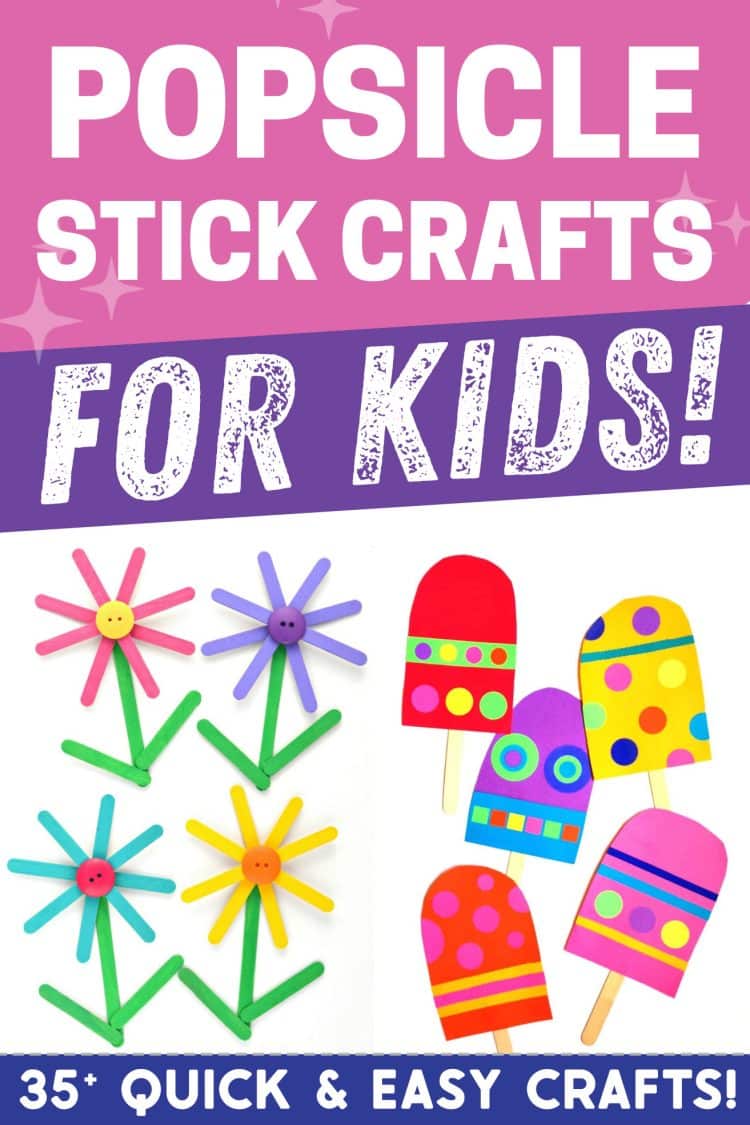 popsicle stick crafts for kids pin graphic