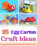 25 egg carton craft ideas pin graphic
