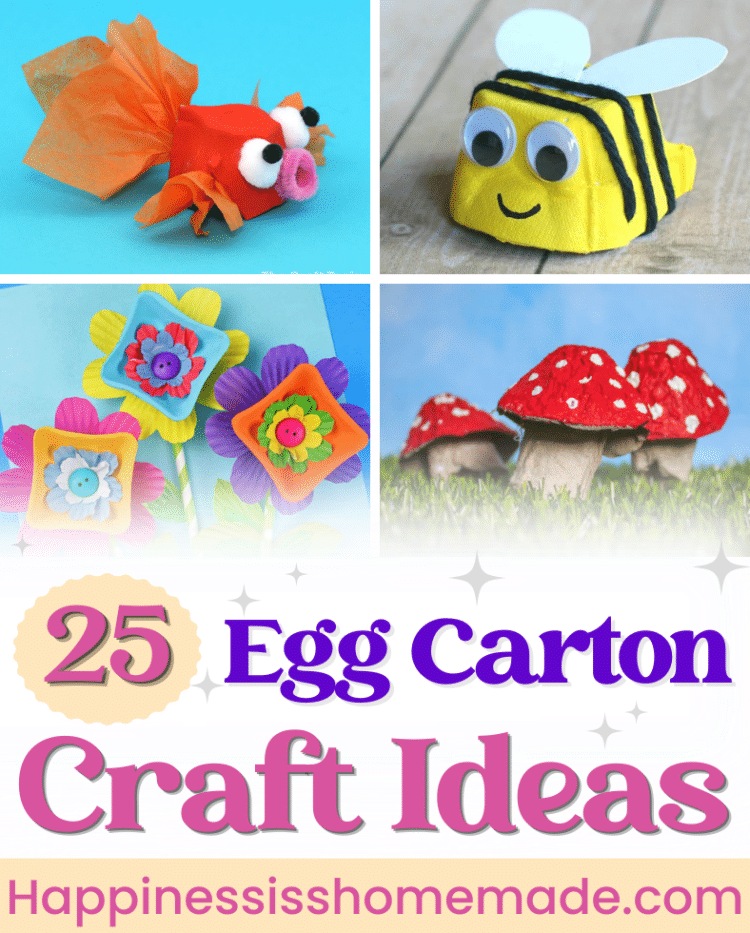 25 egg carton craft ideas pin graphic