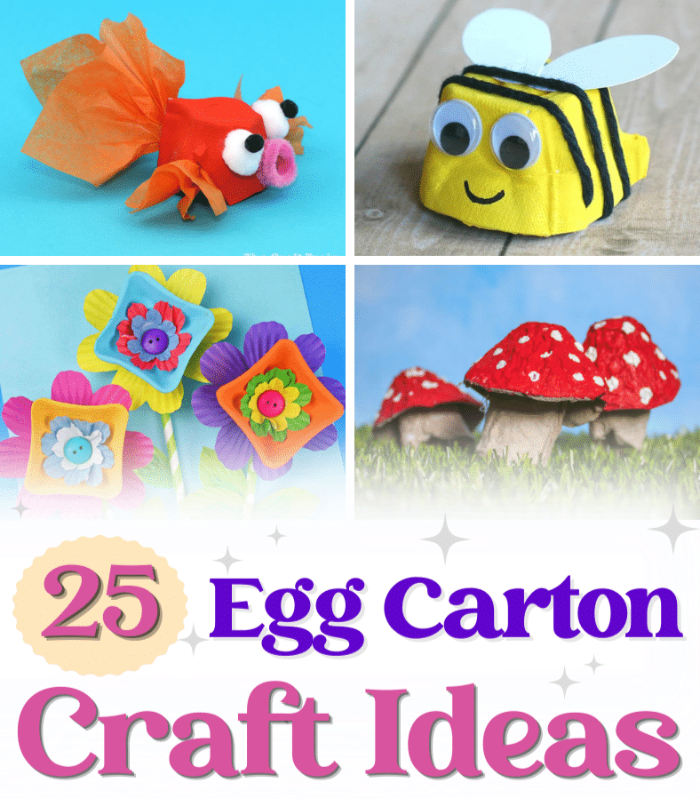 25 Easy egg carton craft ideas graphic