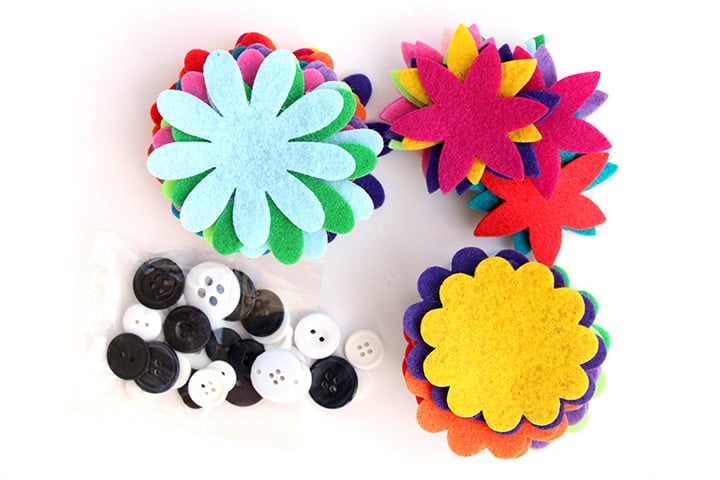 supplies for making felt flowers 