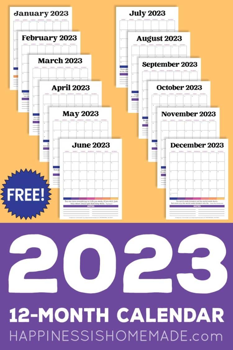 free 2023 printable calendar