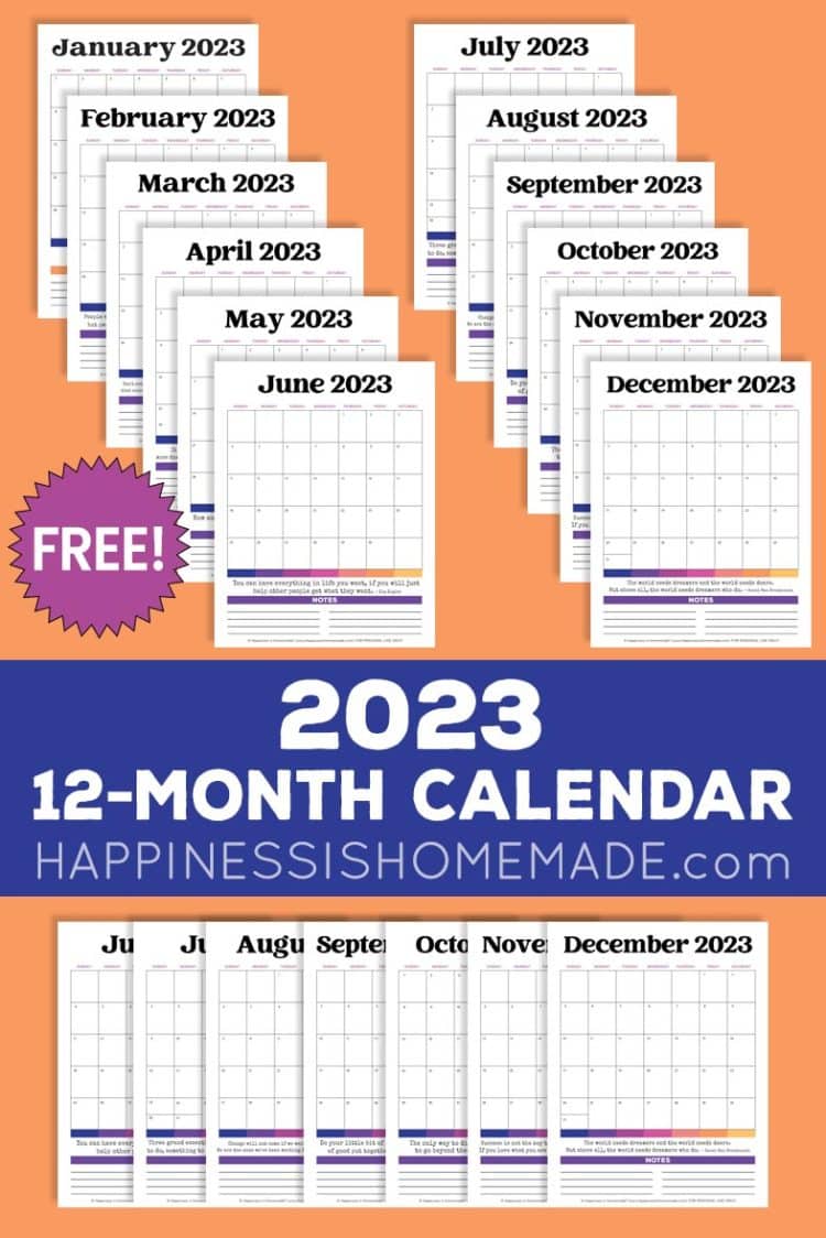 free 2023 printable calendar