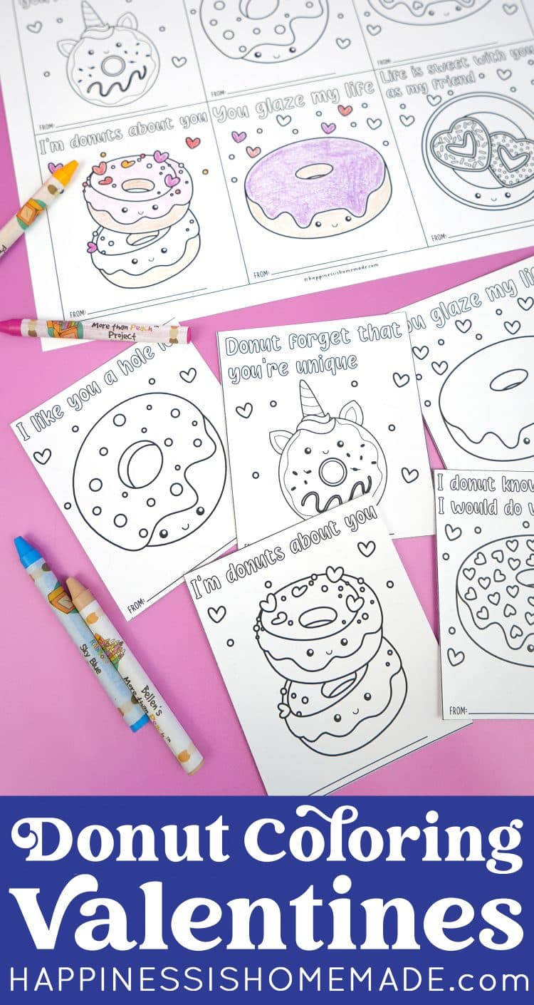 Pinterest Graphic "Donut Coloring Valentines" 