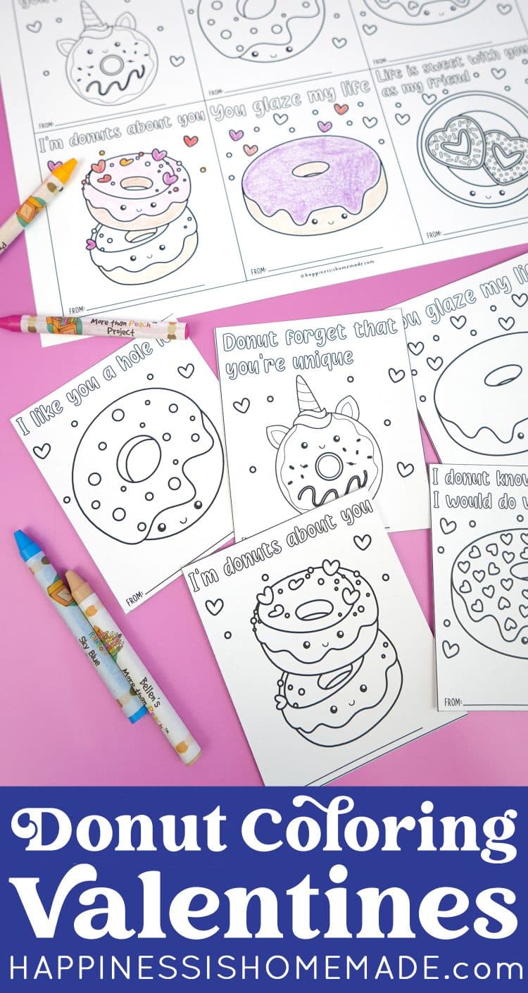 Pinterest Graphic "Donut Coloring Valentines"