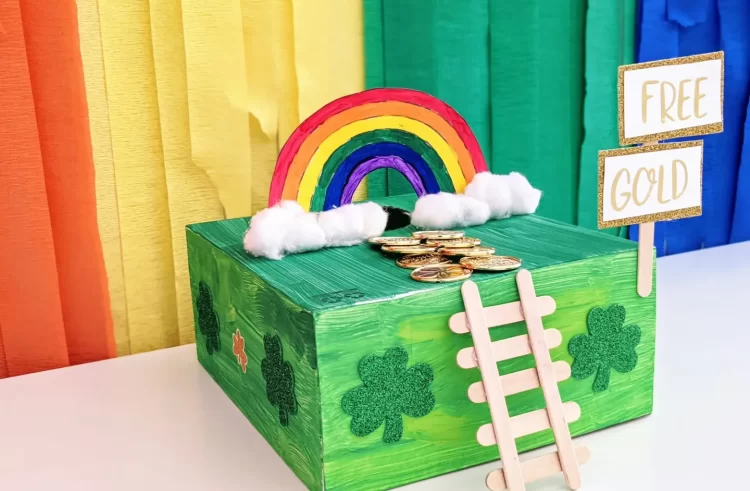 tiny leprechaun trap with a craft stick ladder