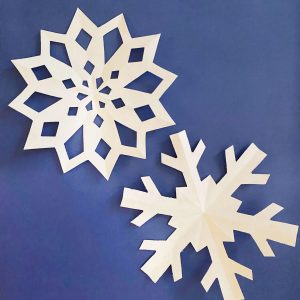 Snowflakes on blue background