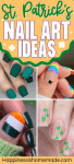 St. Patrick's Day Nail Art Ideas pin graphic